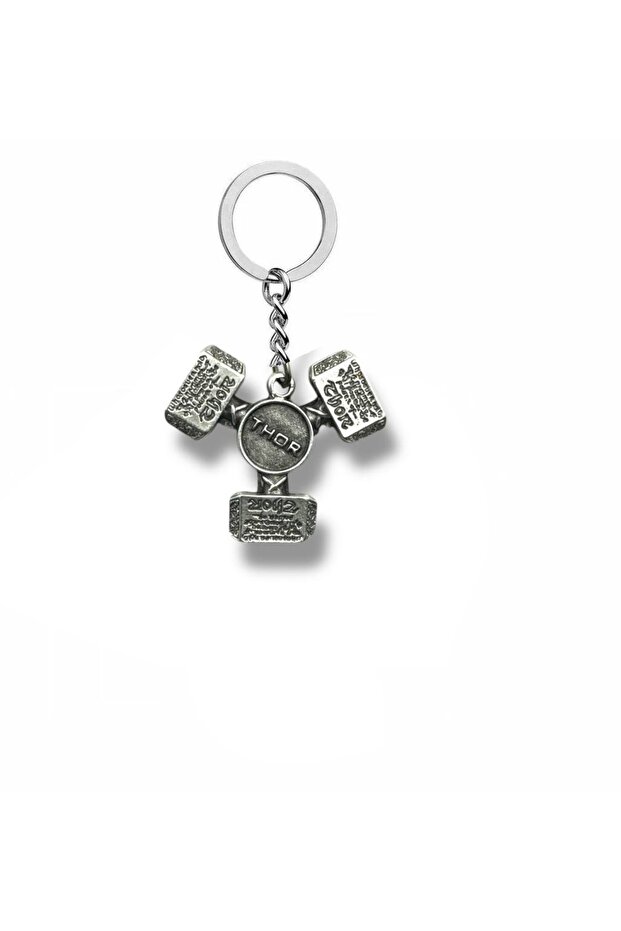 Thor 3-Piece Hammer Figured Keychain – Mythological Zamak Metal Unisex Accessory