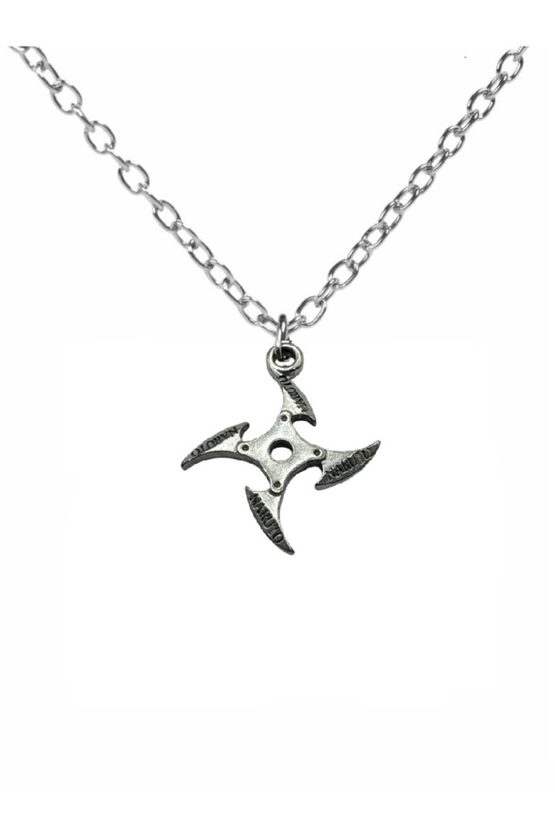 Unisex Necklace with Ninja Star (Shuriken) Figure – 60 cm Anime Jewelry with Metal Chain