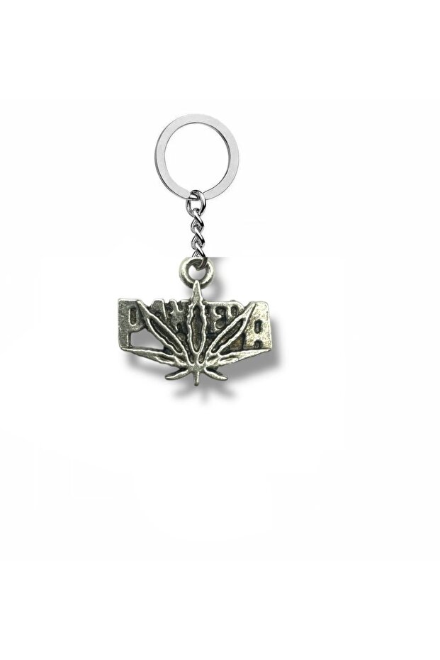 Silver Color Metal Keychain with Pantera Logo Figure – Heavy Metal Style Accessory