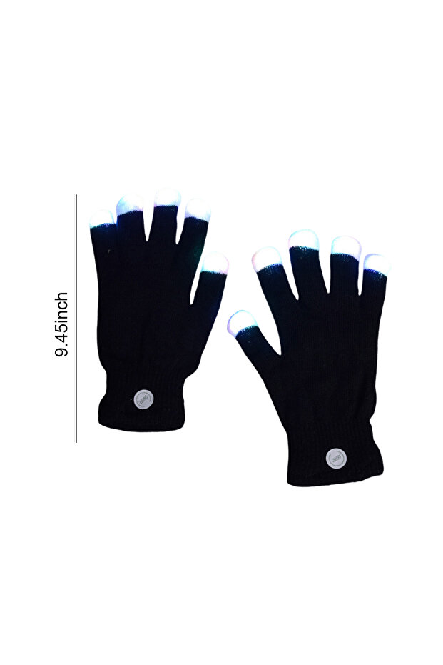 APWIKOGER Style A LED Flashing Finger Lighting Gloves Breathable Colorful Rave Light Glow Mittens fo