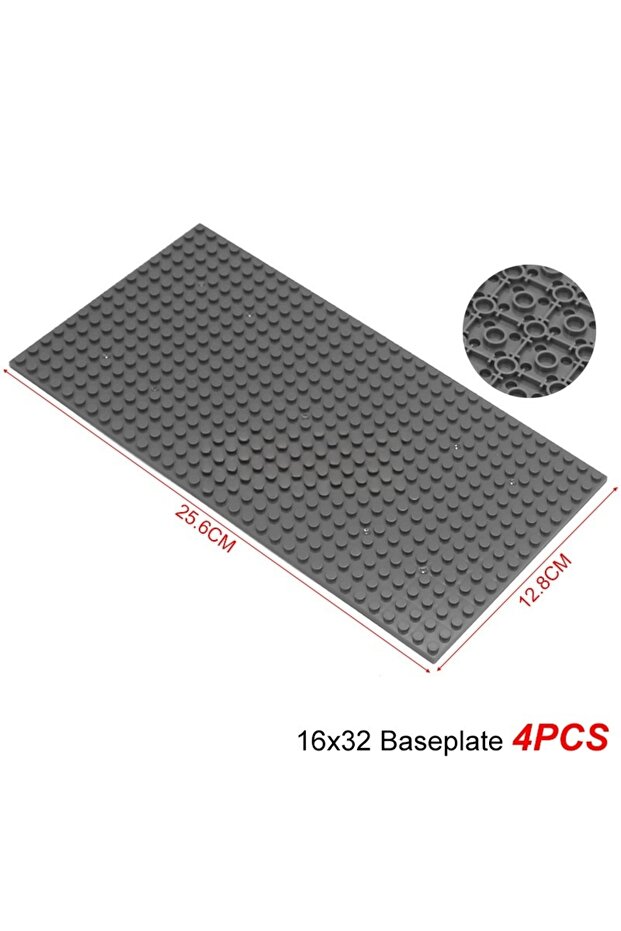 16x32 Dark Grey 4PCS 16x32 Double Sided Baseplate 3857 Compatible Classic Building Block Accessories