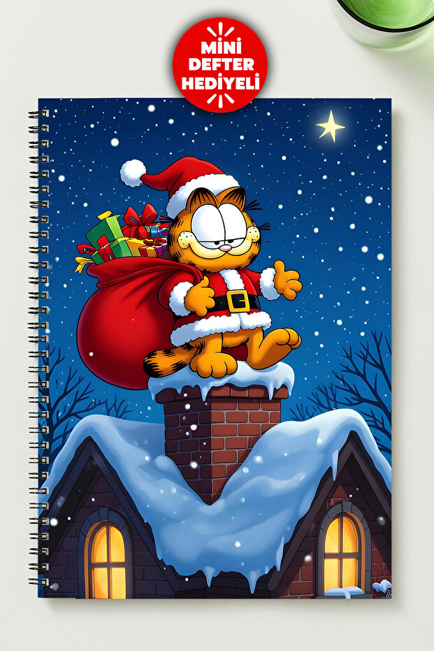 غلاف كرتوني معدني حلزوني غير مسطر مقاس A5 من GARFIELD دفتر ملاحظات GARFIELD
