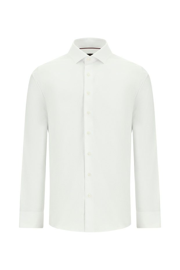 Long Sleeve Slim Fit Patterned Cotton Shirt