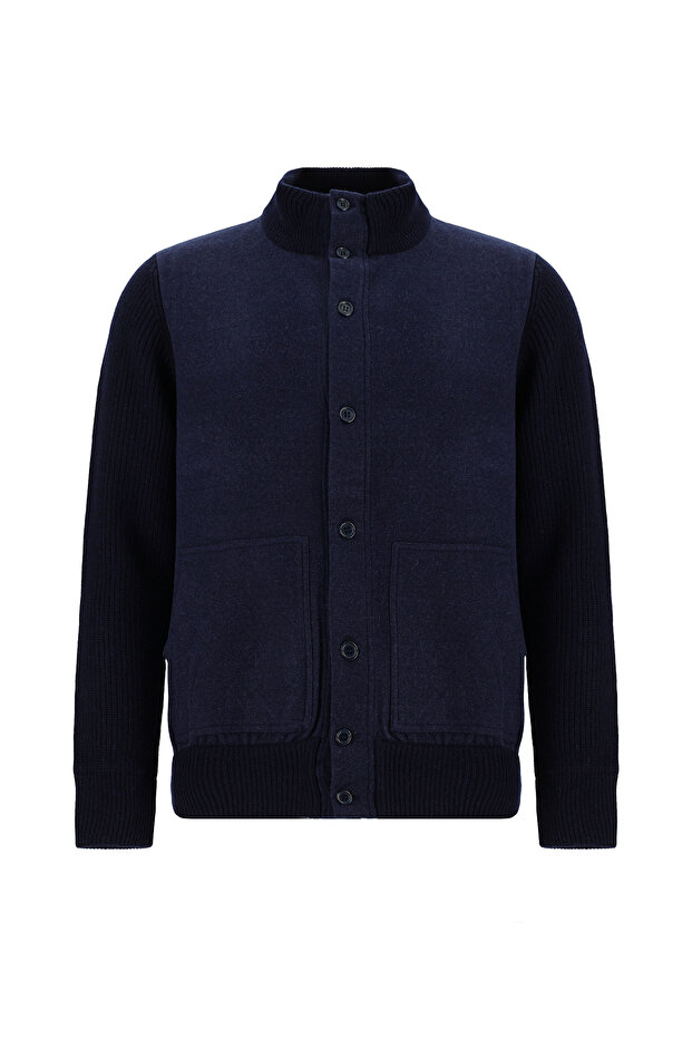 Italian Y Wool Ü K Cashmere I İ Silk Patterned Knitwear Cardigan