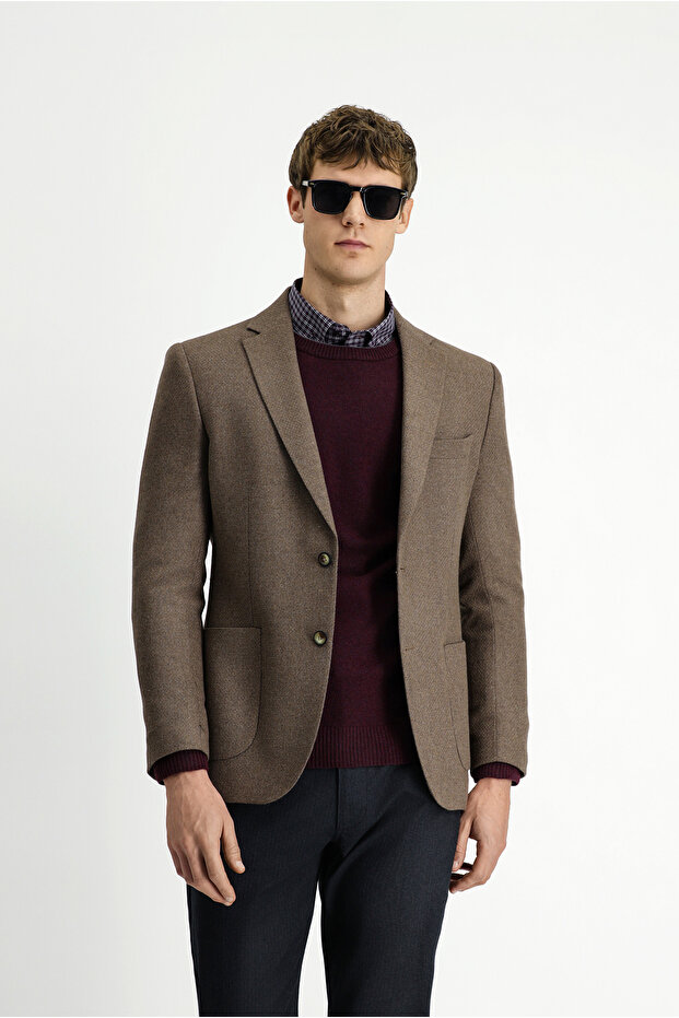 Slim Fit Dobby Wool Classic Jacket