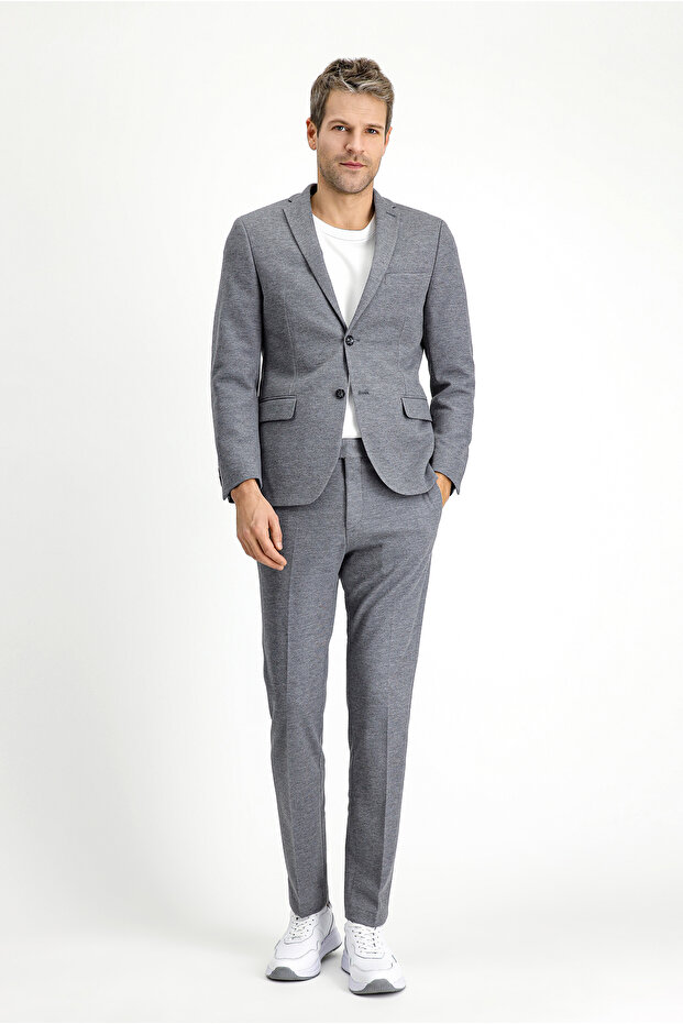7 Drop Super Slim Fit Extra Slim Fit Classic Patterned Cotton Knitted Jacket