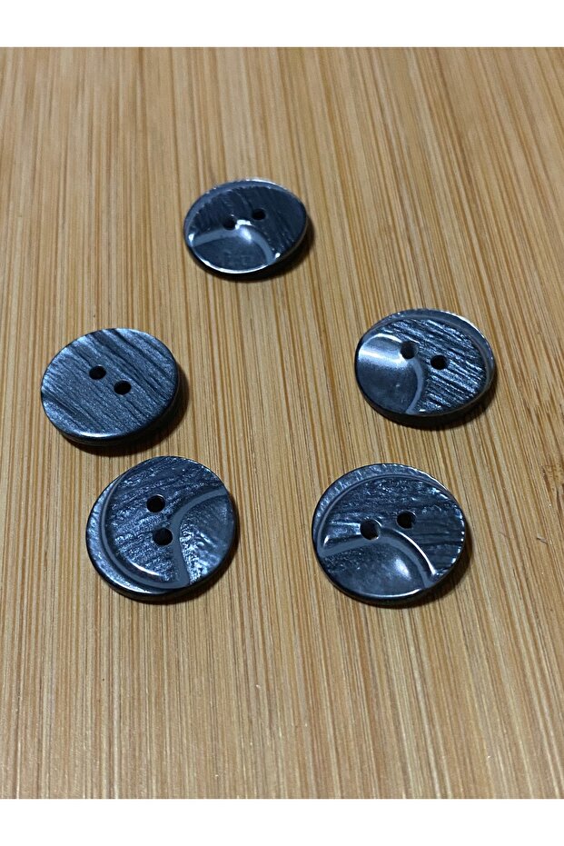 Wavy Polyester Button 14 mm 5 Units Anthracite