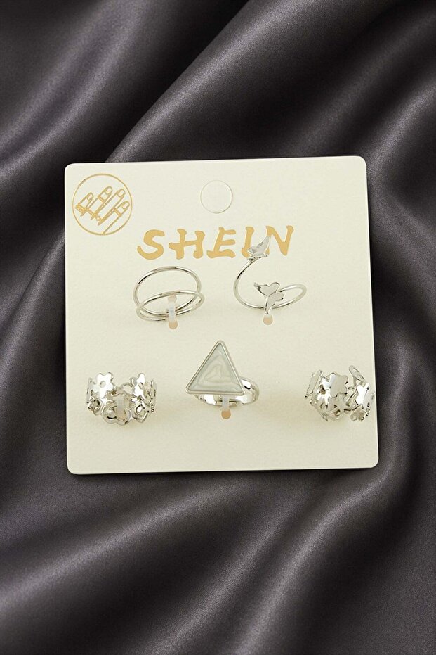 7 Pieces of Triangular Enamel Luxury Joint Rings