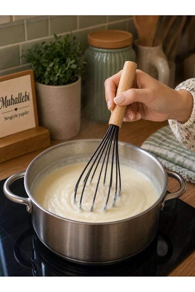28 cm Wooden Handle Silicone Whisk – Heat Resistant, Non-Scratch Kitchen Whisk