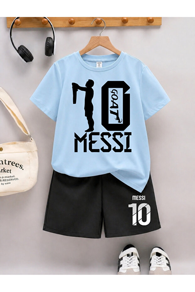 Messi Printed Boys' Shorts Set