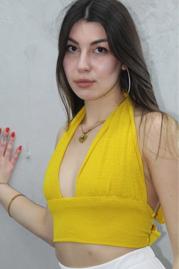 Women's Waist & Neck Tie Crop Bustier