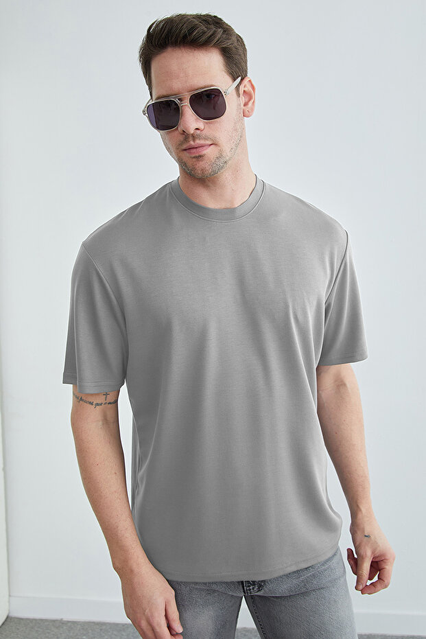 basic guler rotund Tricou modal - 5