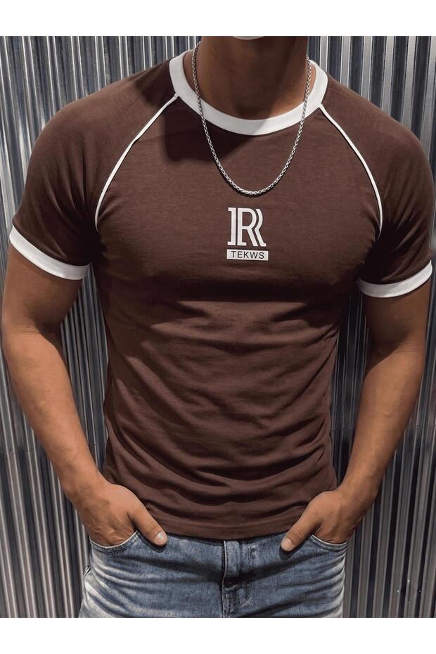 Jr Tekws Printed Scuba Lycra Muscle Fit Crew Neck T-Shirt
