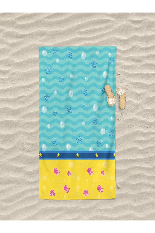 Seaside Patterned Printed Beach Towel Cotton Children's Beach Towel Sea Towel