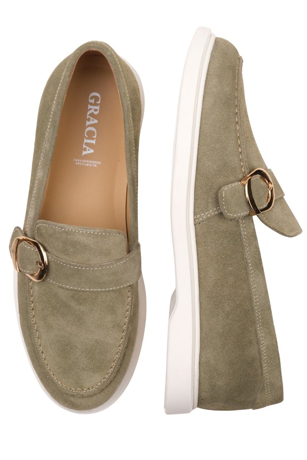 Gracia Genuine Suede Leather Women's Loafer Shoes Non-Slip Sole Orthopedic Mothers Summer Shoes