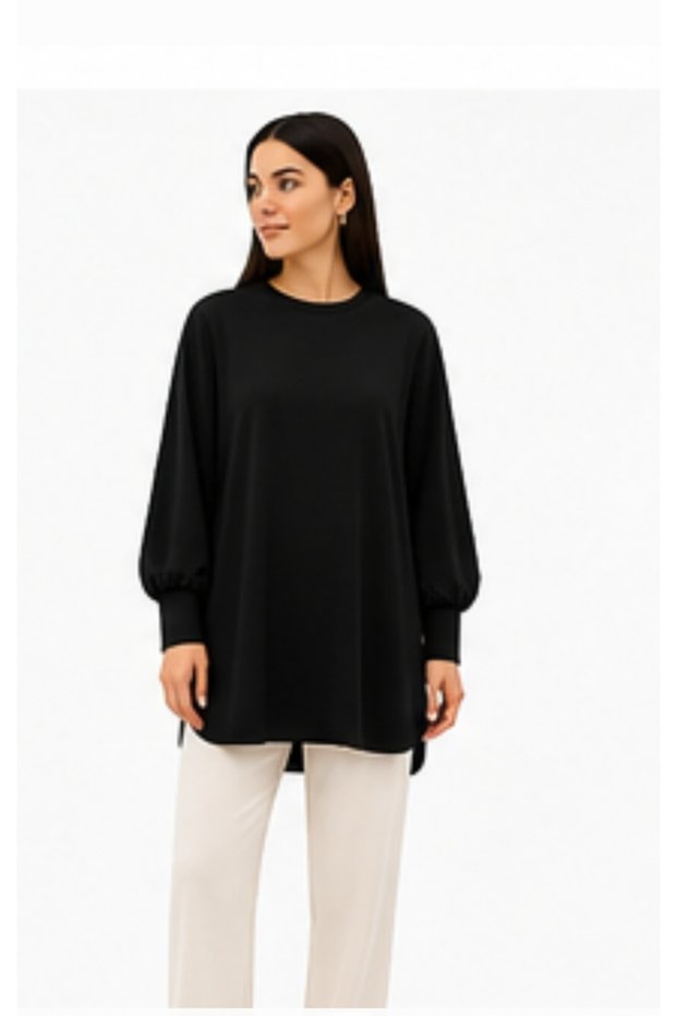 Women's Straight Cut Linda Fabric Round Neck Regular Cut Top Quality Tunic