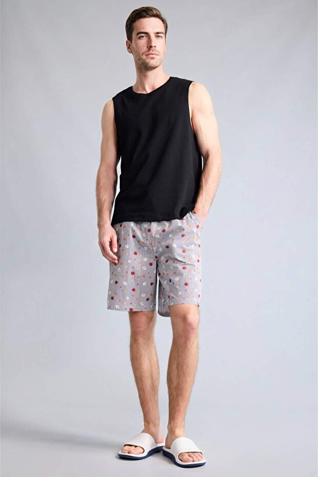 100% Cotton New Regular Fit Pocketed Short Length Poplin Shorts H5519Ax26Sp