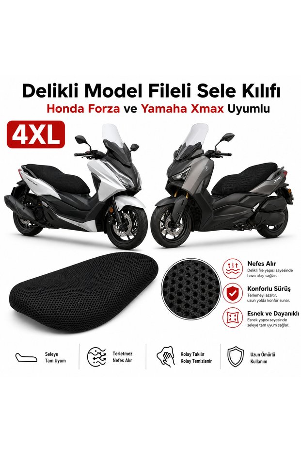 Honda Forza Xmax Compatible 4XL Perforated Saddle Cover Mesh Anti-Sweat Saddle Cover