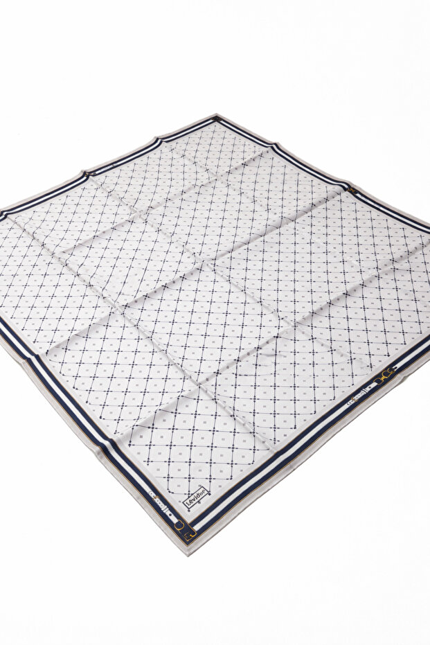Tivil Pure Silk Scarf Ist 2709-2 Gray Dobby Pattern