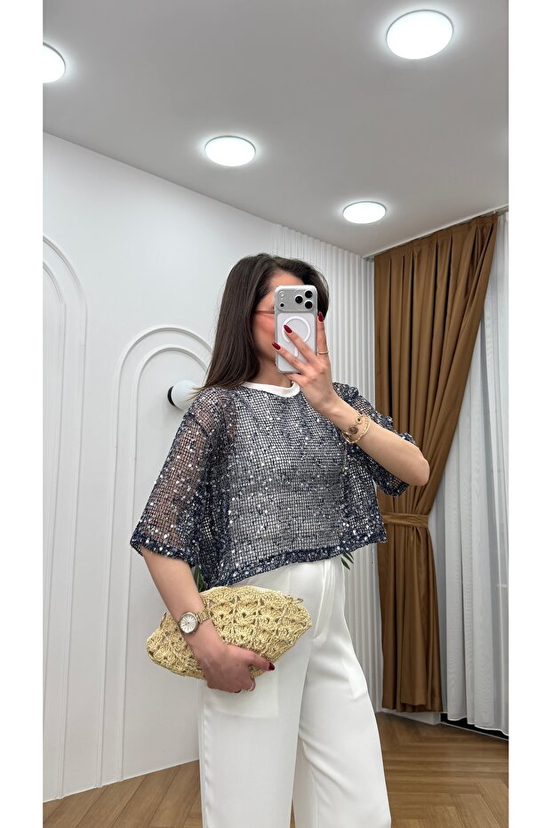Sequin Lined Blouse - 4