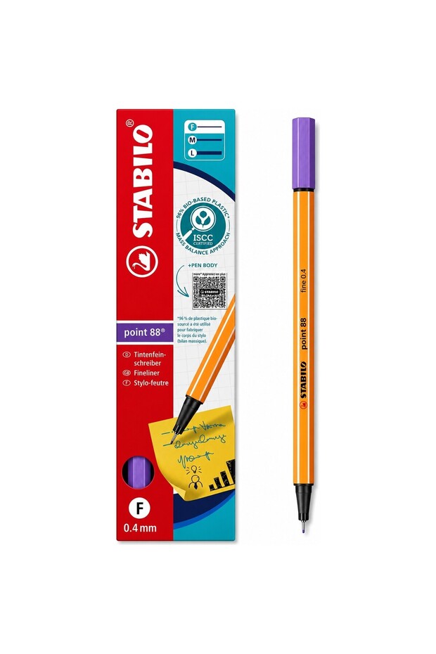 Felt Tip Fine Pen 88 Point 0.4 mm Purple 88/55 Pack of 10