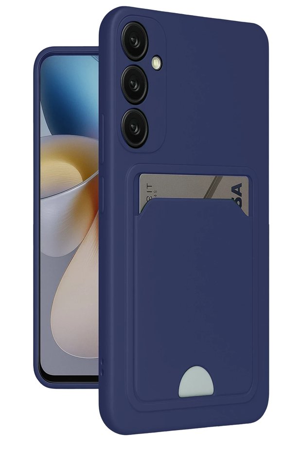 Ilkeshop New Galaxy S24 Plus Kelvin Silicone with Business Card Holder (141223) - Navy Blue
