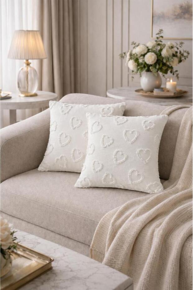 Pure Love Cotton 2-Piece Throw Pillow Cover Cream