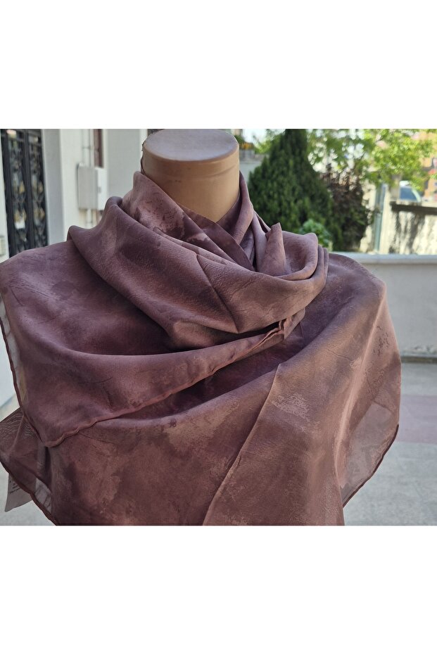 Hand-Stitched Hybrid Digital Bursa Silk Scarf