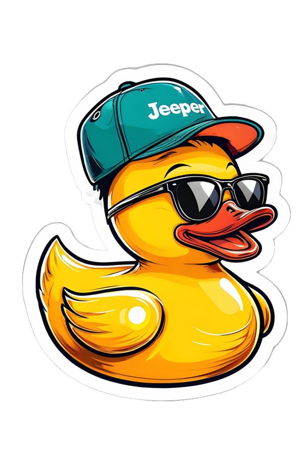 Cool Duck with Glasses Sticker Car, Motorcycle, Helmet, Laptop, Glass Sticker 13X11 cm