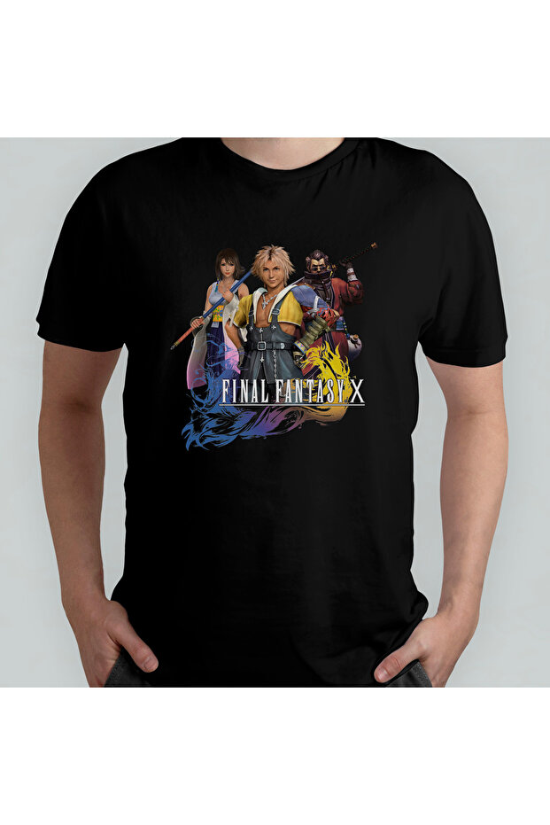 Final Fantasy X 10 Unisex 100% Cotton Crew Neck T-Shirt Model 2