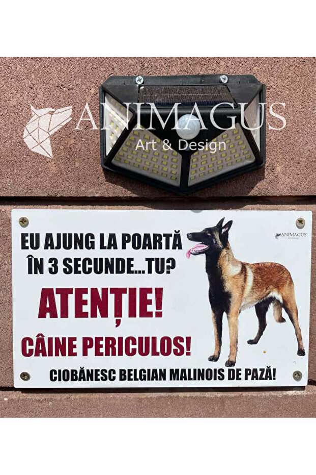 Placă de avertizare Malinois - Eu ajung - 2