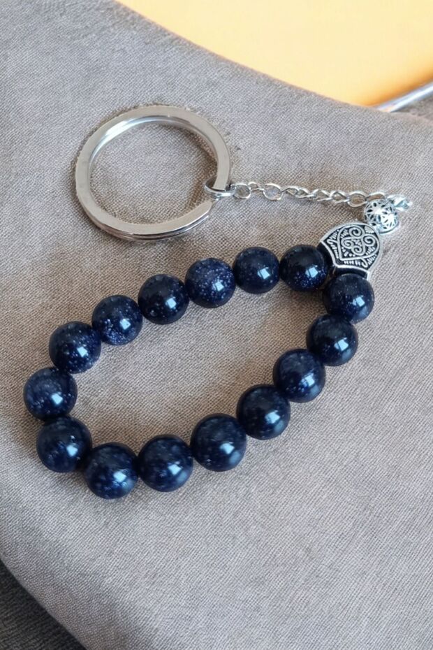Star Keychain Rosary Star Stone Keychain Natural Rosary Model Natural Stone Steel Material