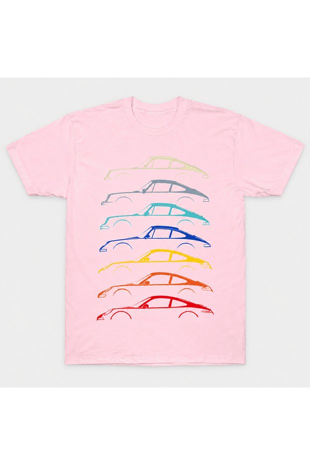 Unisex Oversize T-Shirt Five Cars Printed 100% Cotton T-Shirt Comfortable Fit