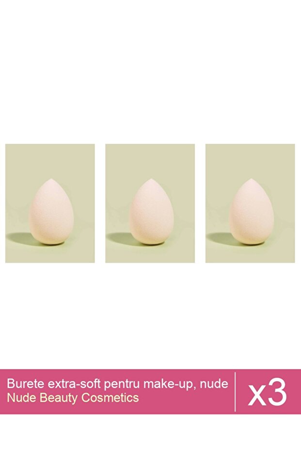 Set 3x Burete extra-soft pentru make-up, nude - 1