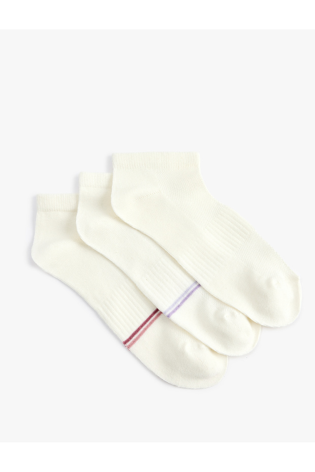 Striped Cotton 3-Piece Booties Socks Set