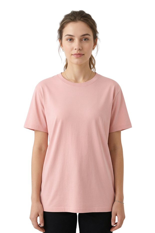 Powder Color Regular Fit 100% cotton Crew Neck Women's T-shirt