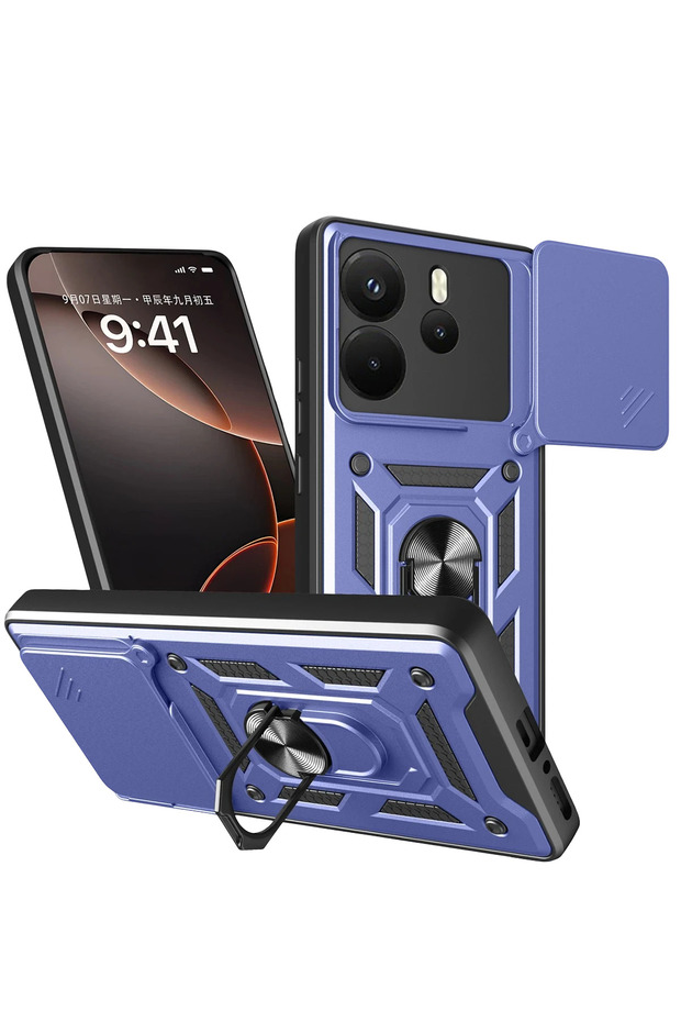 Zengemtx Redmi Note 14 4g Pars Lens Ringed Silicone (140122) - Navy Blue