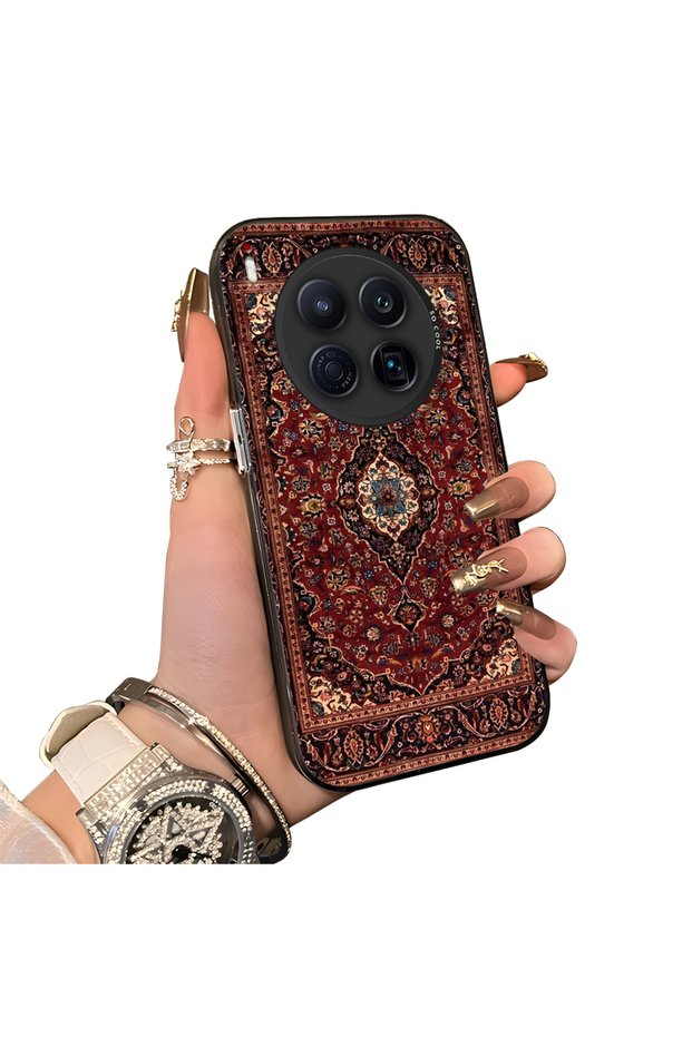 Tecno Camon 40 Premier 5g Compatible Silicone Edge Hard Back Anti-Fall Phone Case with Carpet Pattern