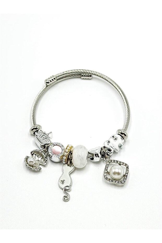 316 L Stainless Steel - Anti Allergic - Tarnish Resistant Silver Pn Bracelet