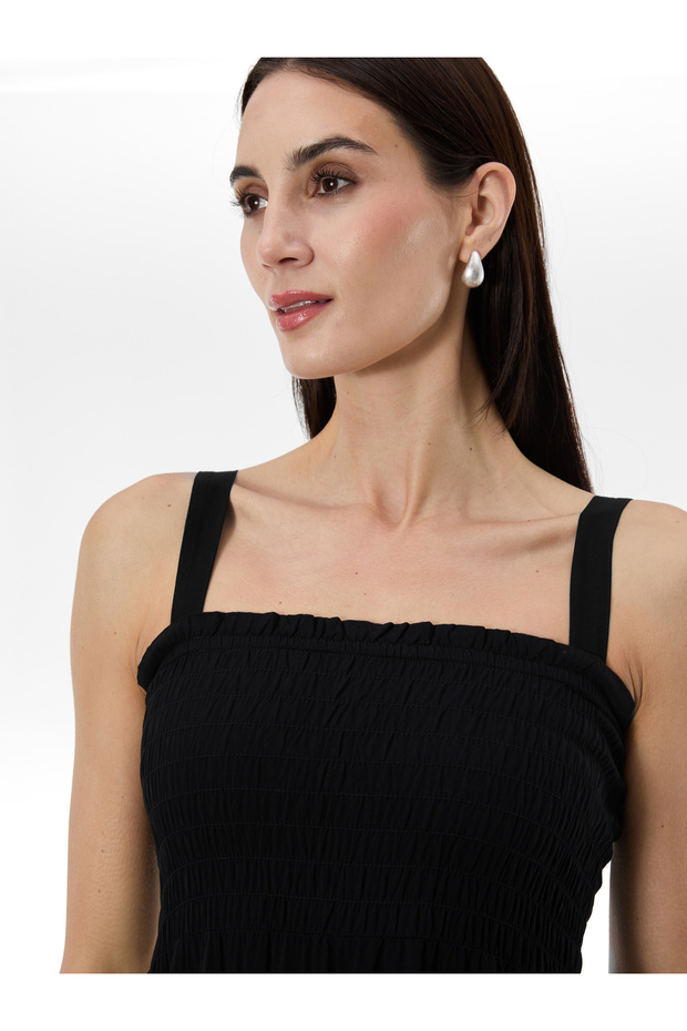 Rochie maxi neagră de damă - 3