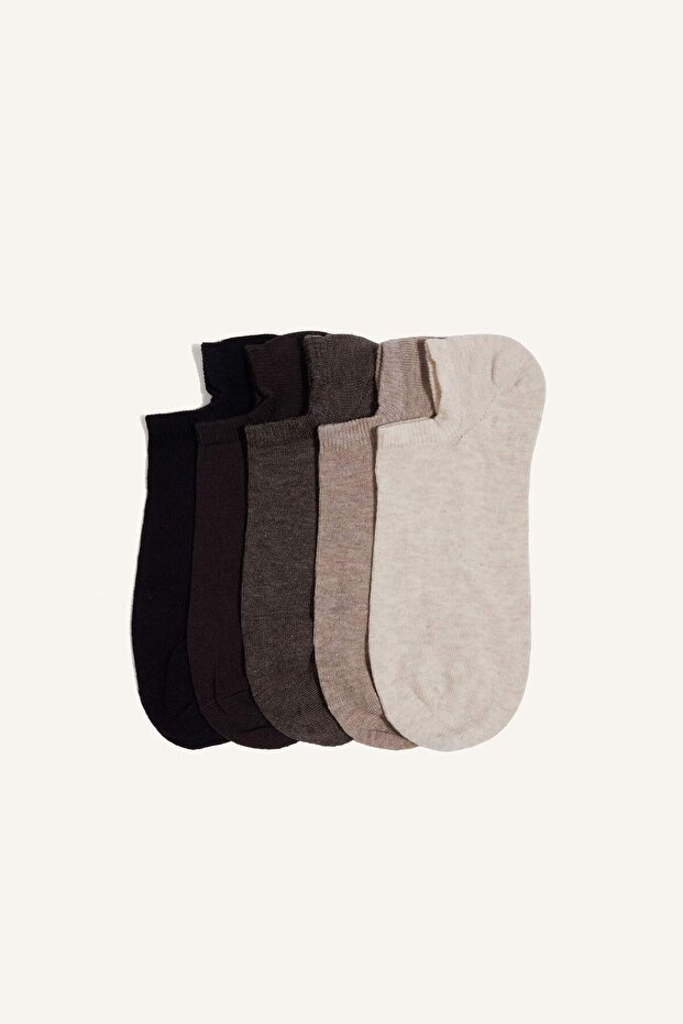 Men's Seamless 5-Piece Cotton Sneaker Socks H9266Axns