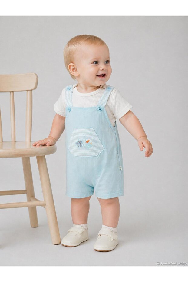 Sea Friends 3-9 Months Set Slopet - Ecru