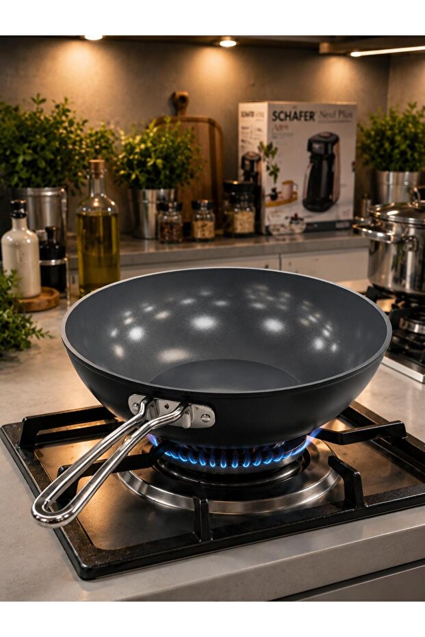 Gastronomie Master Ceramic Wok Pan 28 cm Tkebt Black