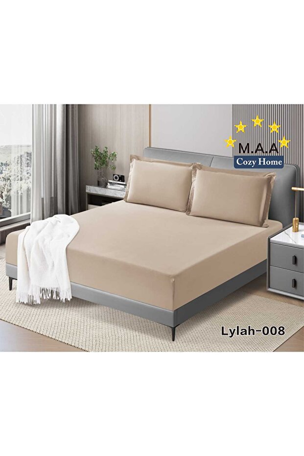 شرشف سرير نفرين صيفي بارده سادة 3قطع - 200*200
