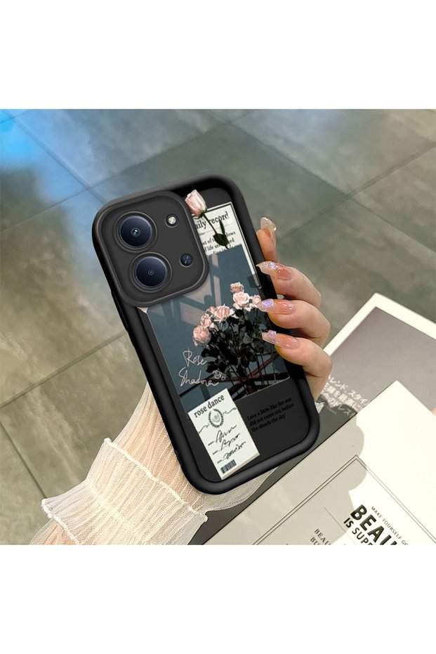 Redmi 15C 4G/5G Compatible Art Style Rose Bouquet Case, Silicone Impact Protection Cover