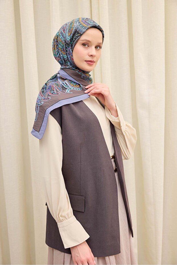 Velora Scarf Ethnic Dark Mink 90X90