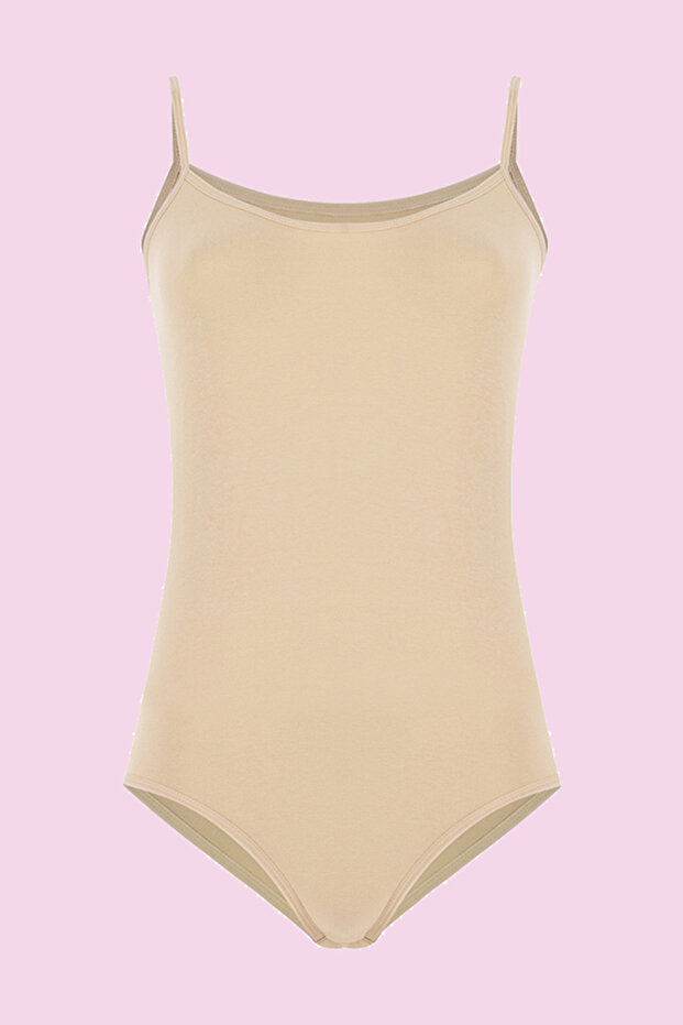 6 Pieces Women's Lycra Snap Fastener Rope Strap Body (Zıbın) Undershirt 1St Quality 95% Cotton 5% Lycra
