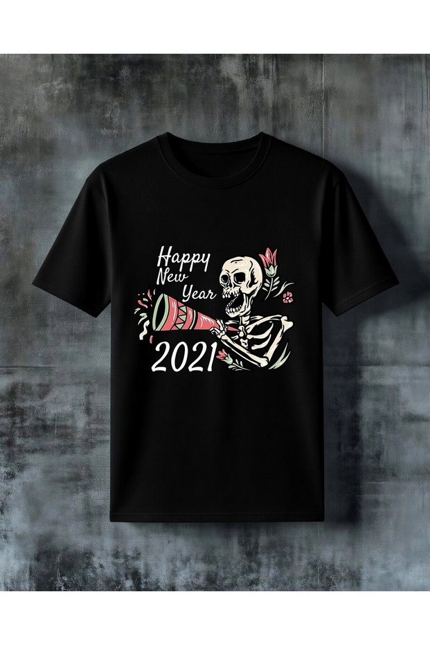 Skeleton Skull Printed Oversize T-Shirt
