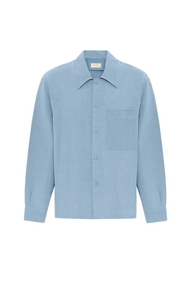 Linen blend relaxed fit men's shirt