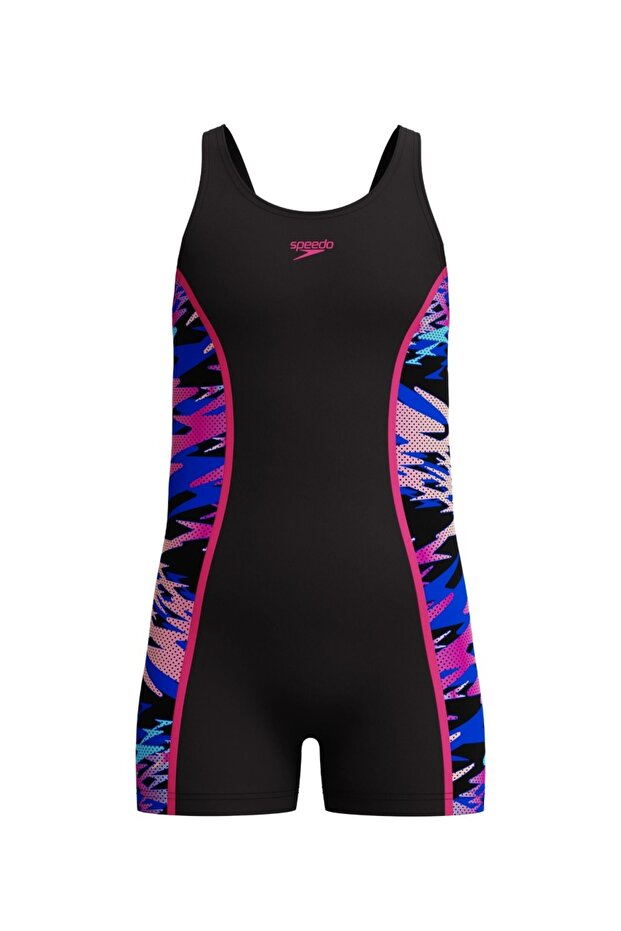 Hyperboom Long-Sleeved Girls' Swimsuit (Black-Purple)